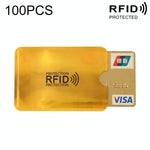 100 - pack Aluminum Foil Rfid Blocking Credit Card Case - Gold