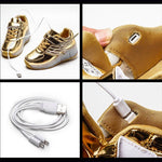 Double Wheel Led Roller Skates - Size 40 - Gold