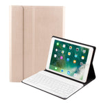 Bluetooth Keyboard & Leather Tablet Case For Ipad Air / Pro 9.7 - Three - Gear Angle Adjustment Magnetic Sleep Function - Abs Brushed Texture - Gold