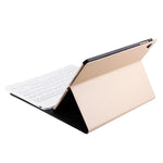 Bluetooth Keyboard & Leather Tablet Case For Ipad Air / Pro 9.7 - Three - Gear Angle Adjustment Magnetic Sleep Function - Abs Brushed Texture - Gold