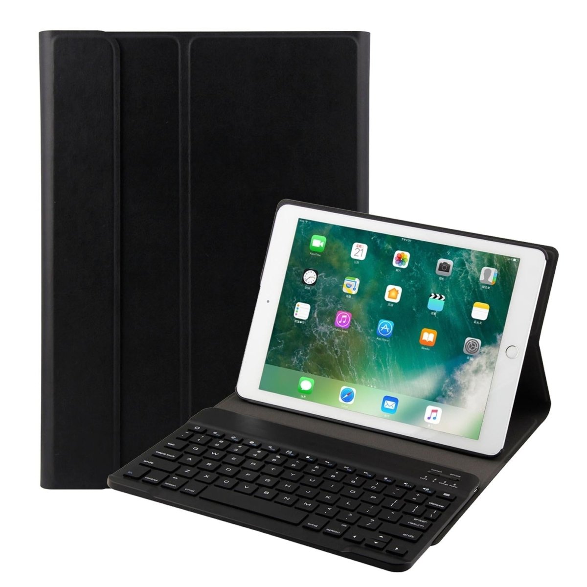 Bluetooth Keyboard & Leather Tablet Case For Ipad Air / Pro 9.7 - Three - Gear Angle Adjustment Magnetic Sleep Function - Abs Brushed Texture - Gold