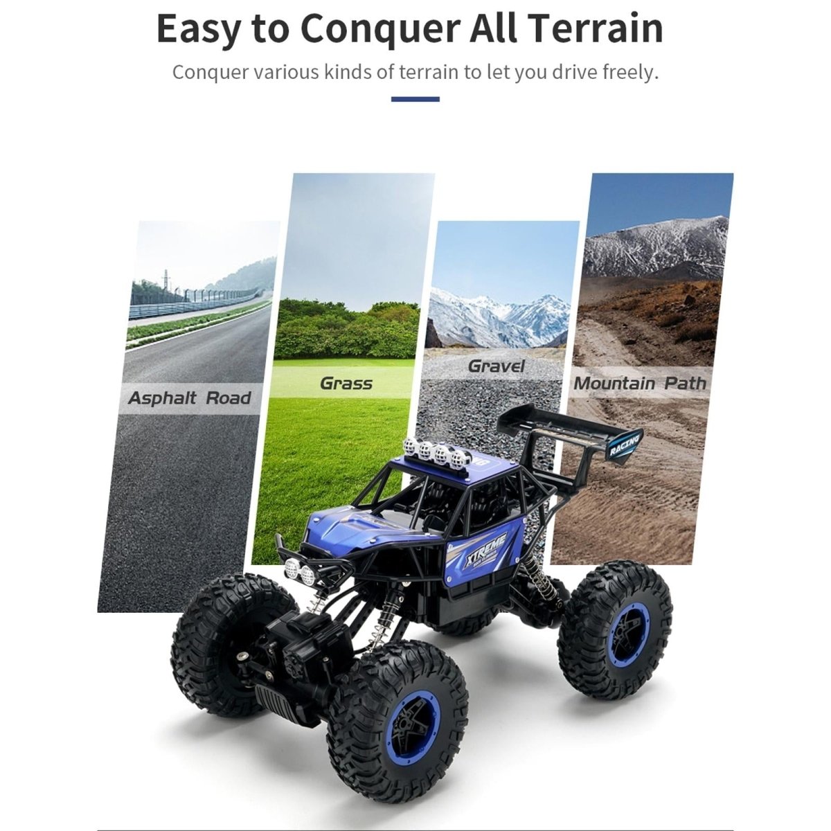 Alloy Climbing Car - 1 14 4wd Remote Control - Blue