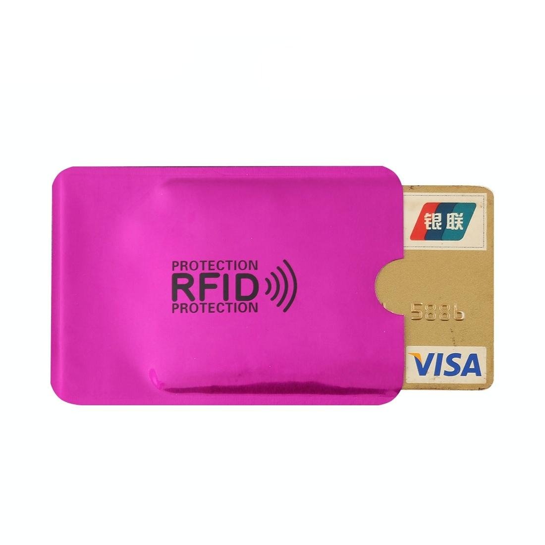 100 - piece Rfid Blocking Card Holder - 9x6.3cm Aluminum Foil - Purple