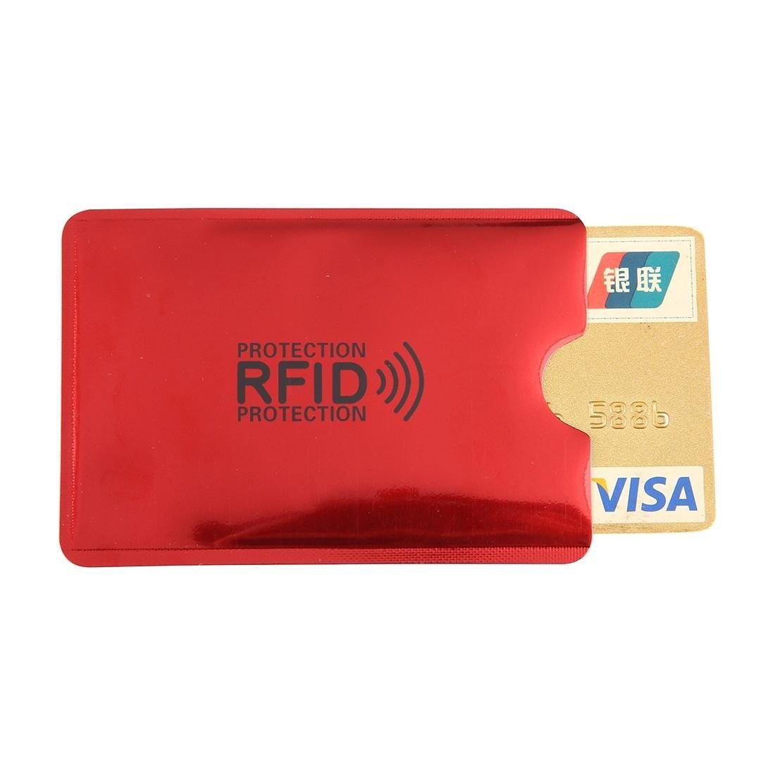 100 - piece Rfid Blocking Card Holder - 9x6.3cm Aluminum Foil - Red