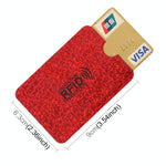 100 - pack Aluminum Foil Rfid Blocking Credit Card Case - Red
