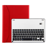 Bluetooth Keyboard & Leather Tablet Case For Ipad Air / Pro 9.7 - Detachable Water Repellent Magnetic 3 - Gear Angle - Red