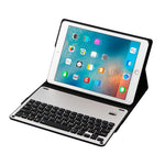 Bluetooth Keyboard & Leather Tablet Case For Ipad Air / Pro 9.7 - Detachable Water Repellent Magnetic 3 - Gear Angle - Red