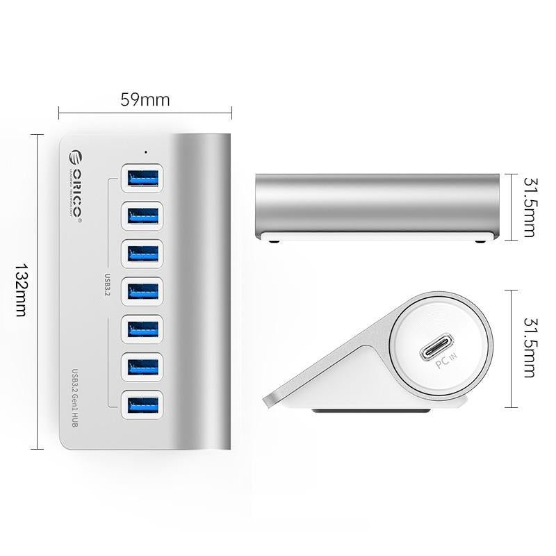 7 - Port Usb 3.2 Gen2 10Gbps Hub With 1M Cable