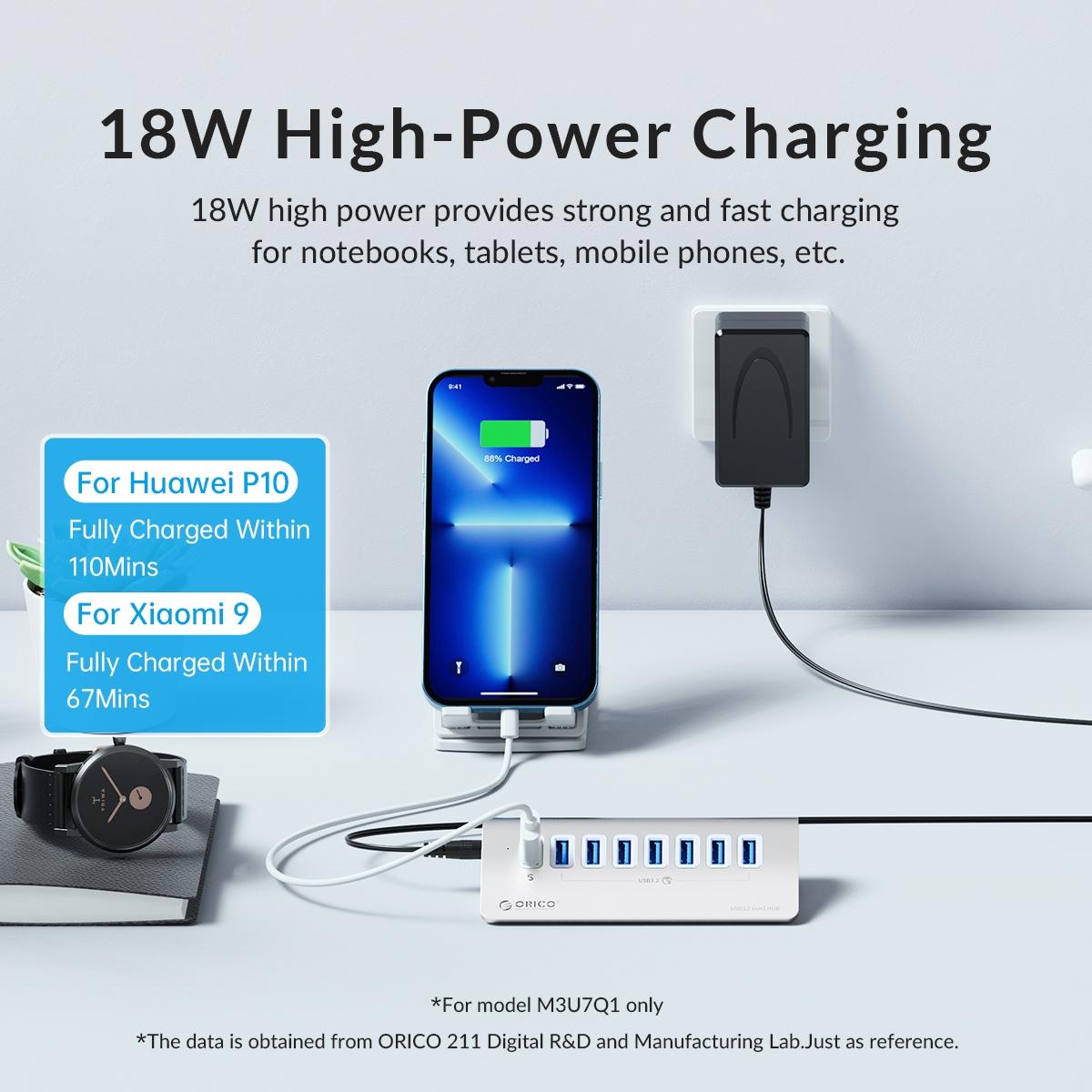7 - Port Usb 3.2 Gen2 10Gbps Hub With 1M Cable