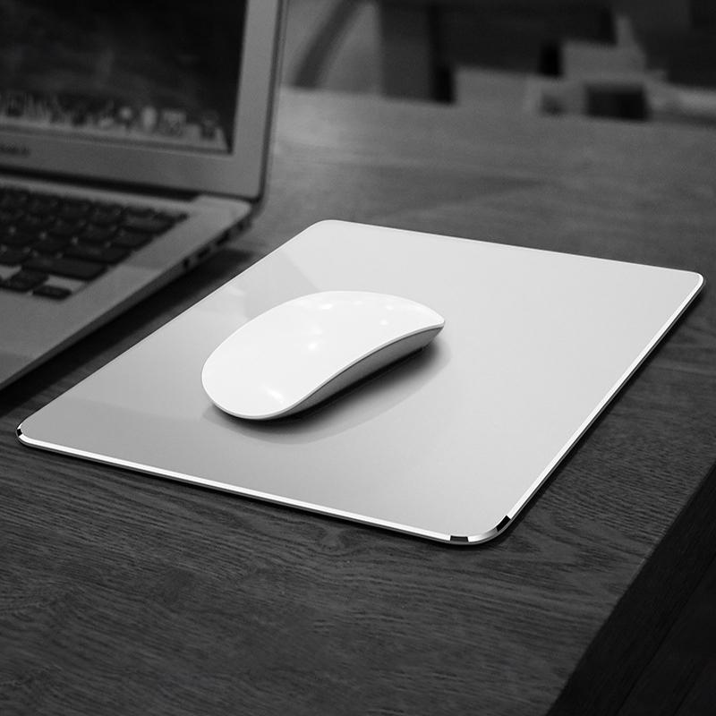 Double Sided Non Slip Aluminum Mouse Pad Mini Size Silver