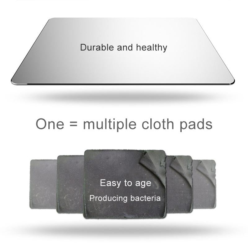 Double Sided Non Slip Aluminum Mouse Pad M Size - Silver