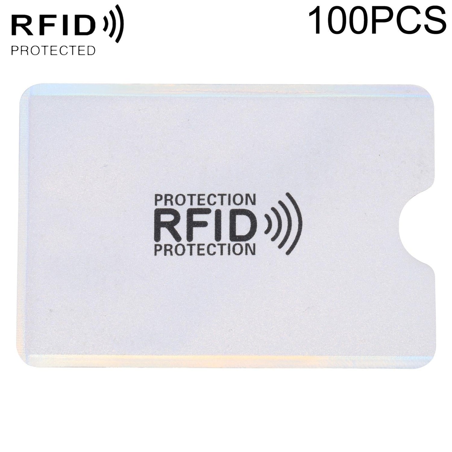 100 Rfid Blocking Aluminum Foil Card Sleeves - Pack - Silver