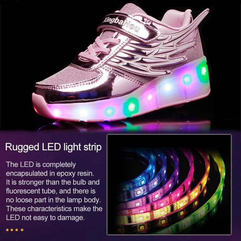 Mesh Surface Led Roller Skates - Single Wheel - Silver