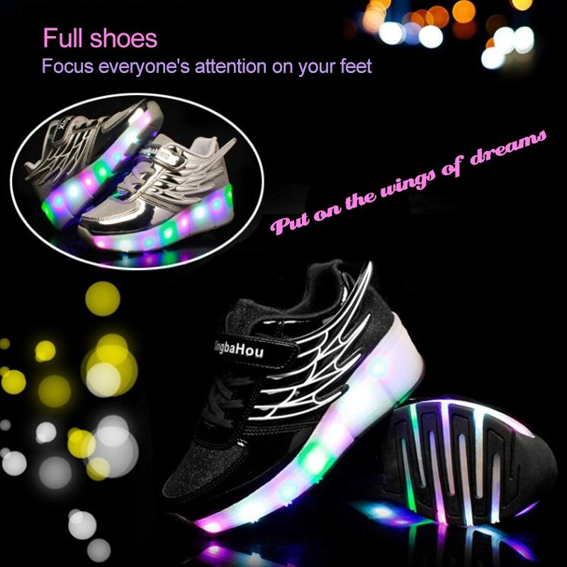 Mesh Surface Led Roller Skates - Single Wheel - Silver