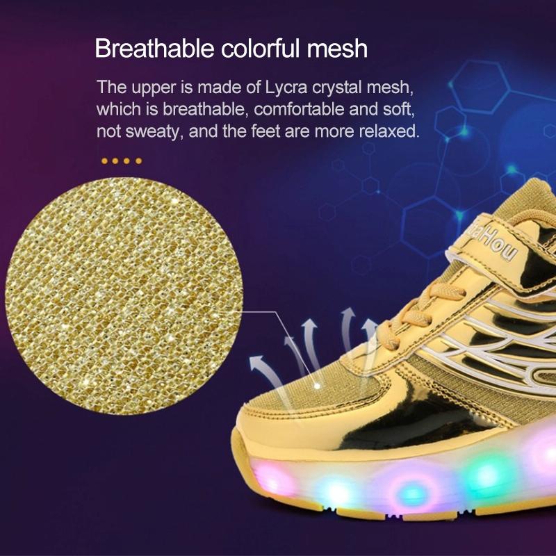 Mesh Surface Led Roller Skates - Single Wheel - Silver
