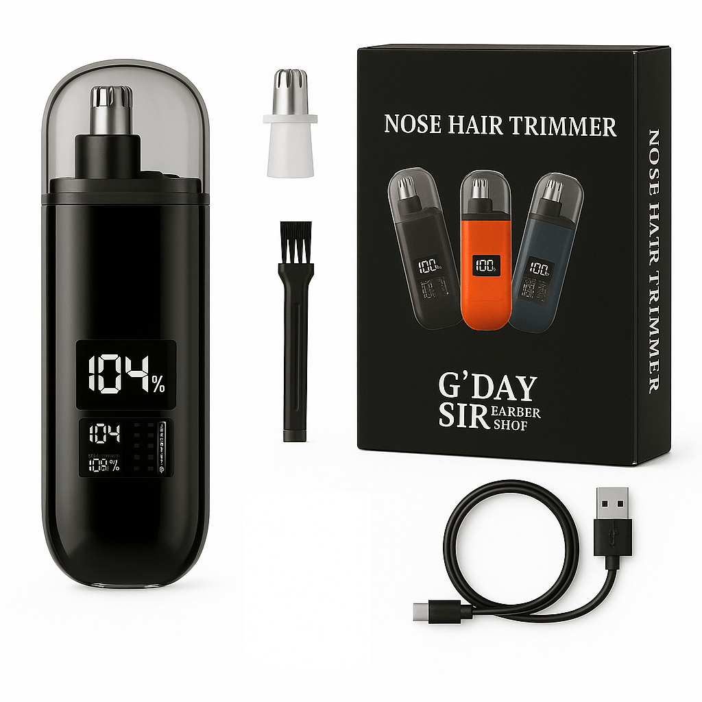 Handheld Portable Nose Hair Trimmer Rechargeable USB - C Clipper Shaver in Black
