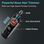 Handheld Portable Nose Hair Trimmer Rechargeable USB - C Clipper Shaver in Black
