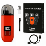 Handheld Portable Nose Hair Trimmer Rechargeable USB - C Clipper Shaver in Red/Orange