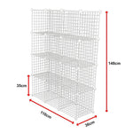 12 Cube Wire Grid Organiser Bookcase Storage Cabinet Wardrobe Closet White