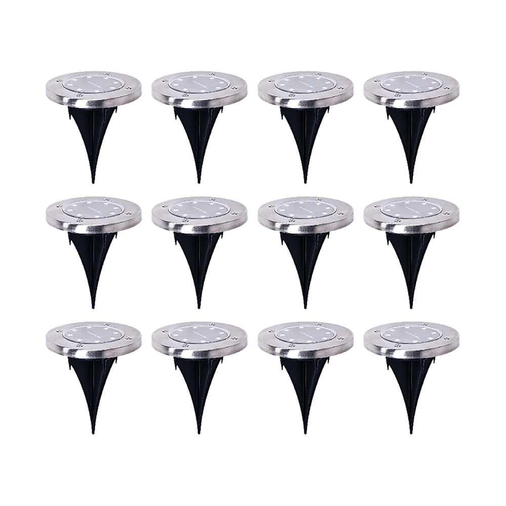 12x Solar Powered LED Buried Inground Recessed Light Garden Outdoor Deck Path