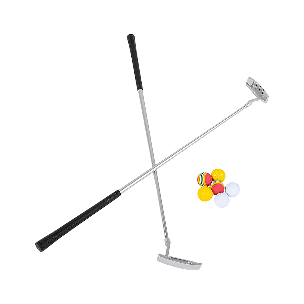Golf Beer Pong Game Toy Set Green Golf Putting Matt with 2 Putters, 6 Balls