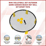 Mini Volleyball Set Outdoor Game Garden Beach Net Ball Kit Sport Toys - 9356516024018 Toy Chest Australia 3