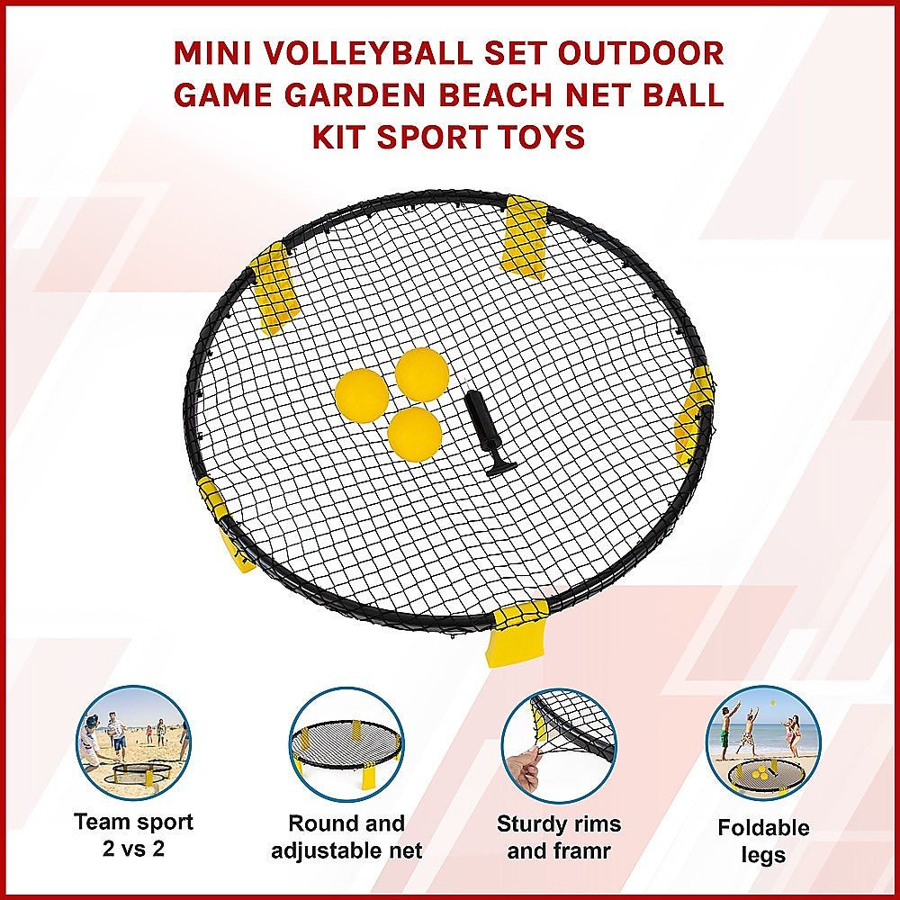 Mini Volleyball Set Outdoor Game Garden Beach Net Ball Kit Sport Toys - 9356516024018 Toy Chest Australia 3