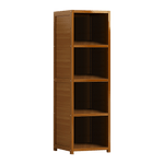 Bamboo 4 - Shelf Bookcase – Adjustable Display Storage Rack Stand for Living Room, Bedroom, Office or Home Organisation