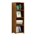 Bamboo 4 - Shelf Bookcase – Adjustable Display Storage Rack Stand for Living Room, Bedroom, Office or Home Organisation