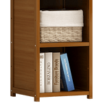 Bamboo 4 - Shelf Bookcase – Adjustable Display Storage Rack Stand for Living Room, Bedroom, Office or Home Organisation