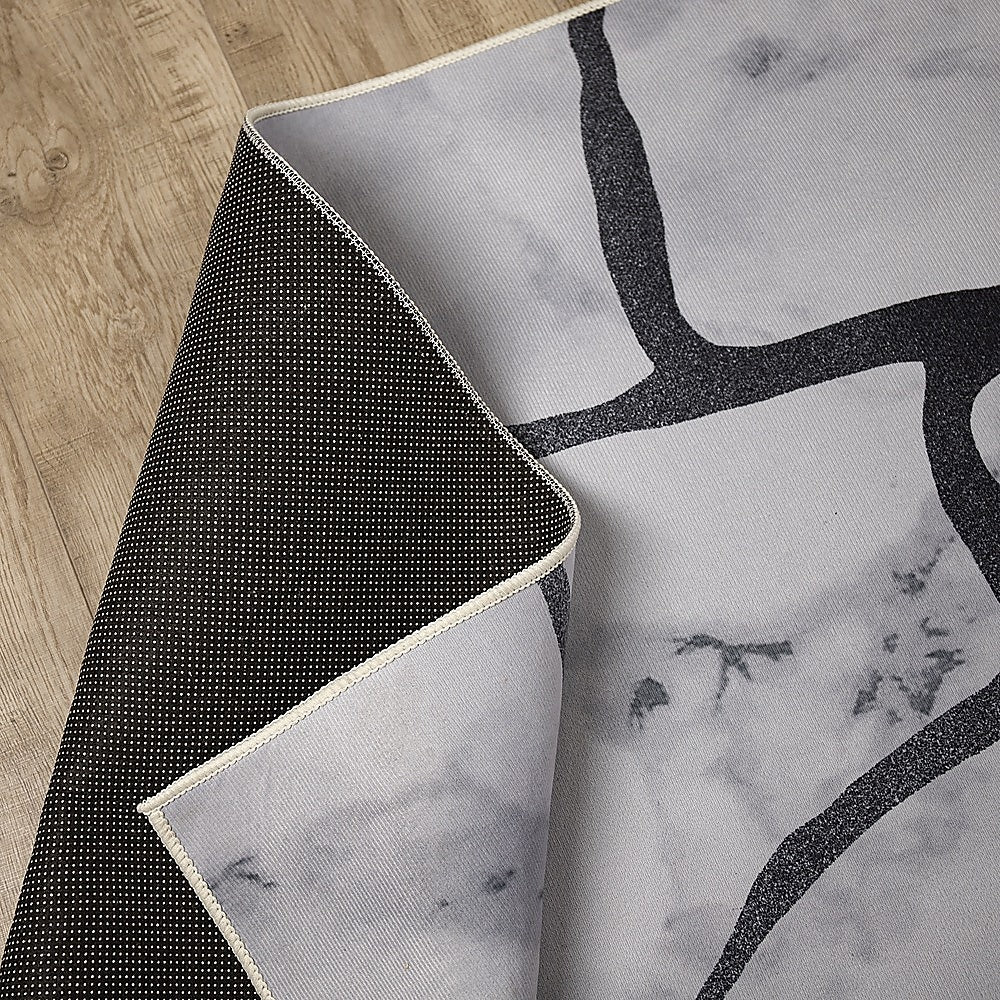 200x300cm Large Floor Gray Marble Rug – Modern Area Carpet for Bedroom, Living Room, Lounge or Home Décor Mat