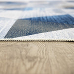 200x300cm Large Floor Blue Triangle Mirage Rug – Modern Area Carpet for Bedroom, Living Room, Lounge or Home Décor Mat