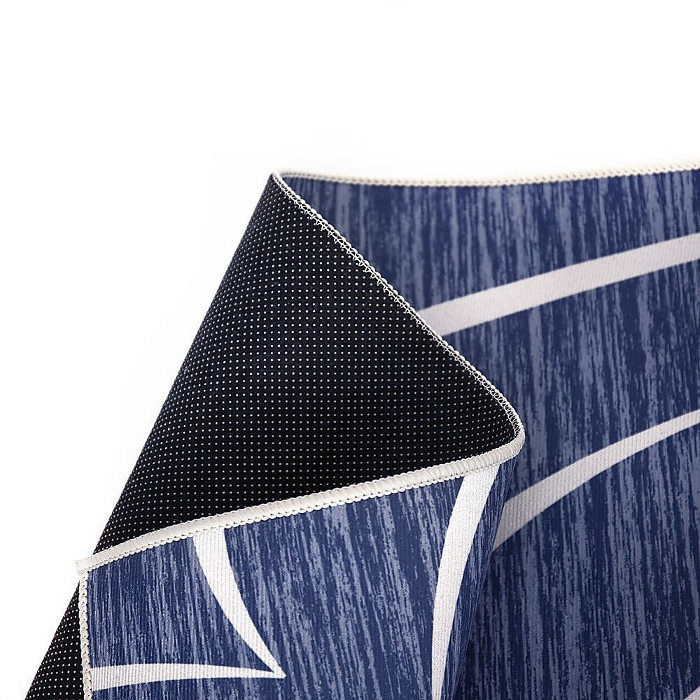 200x300cm Large Floor Blue Wave Lines Rug – Modern Area Carpet for Bedroom, Living Room, Lounge or Home Décor Mat