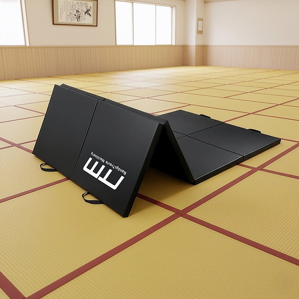 Folding Black Exercise Mat – Gymnastics, Martial Arts, Yoga, Karate & Judo Training