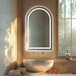 Arched LED Wall Mirror Bathroom Mirrors Makeup Anti - fog 600mm x 1000mm