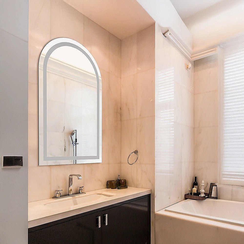 Arched LED Wall Mirror Bathroom Mirrors Makeup Anti - fog 600mm x 1000mm