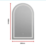 Arched LED Wall Mirror Bathroom Mirrors Makeup Anti - fog 600mm x 1000mm