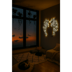 LED Angel Wing Metal Wall Art Wrought Iron Wings Sculpture Fairy Lights