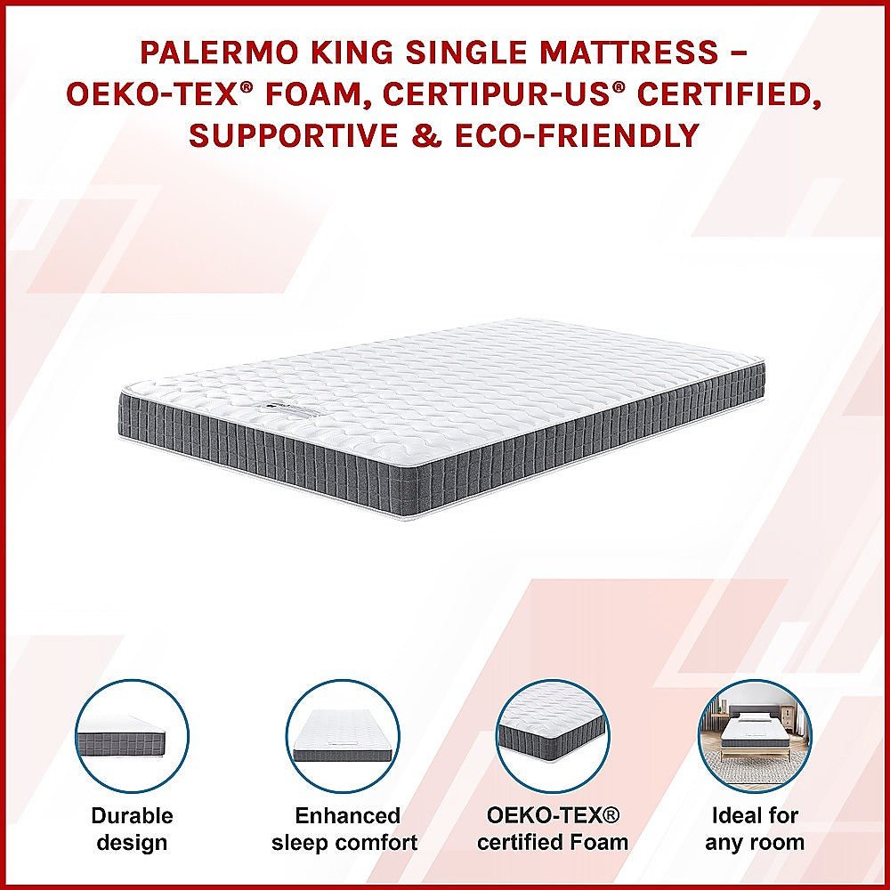 King Single Memory Foam Mattress – OEKO - TEX® Textile & CertiPUR - US® Certified Foam