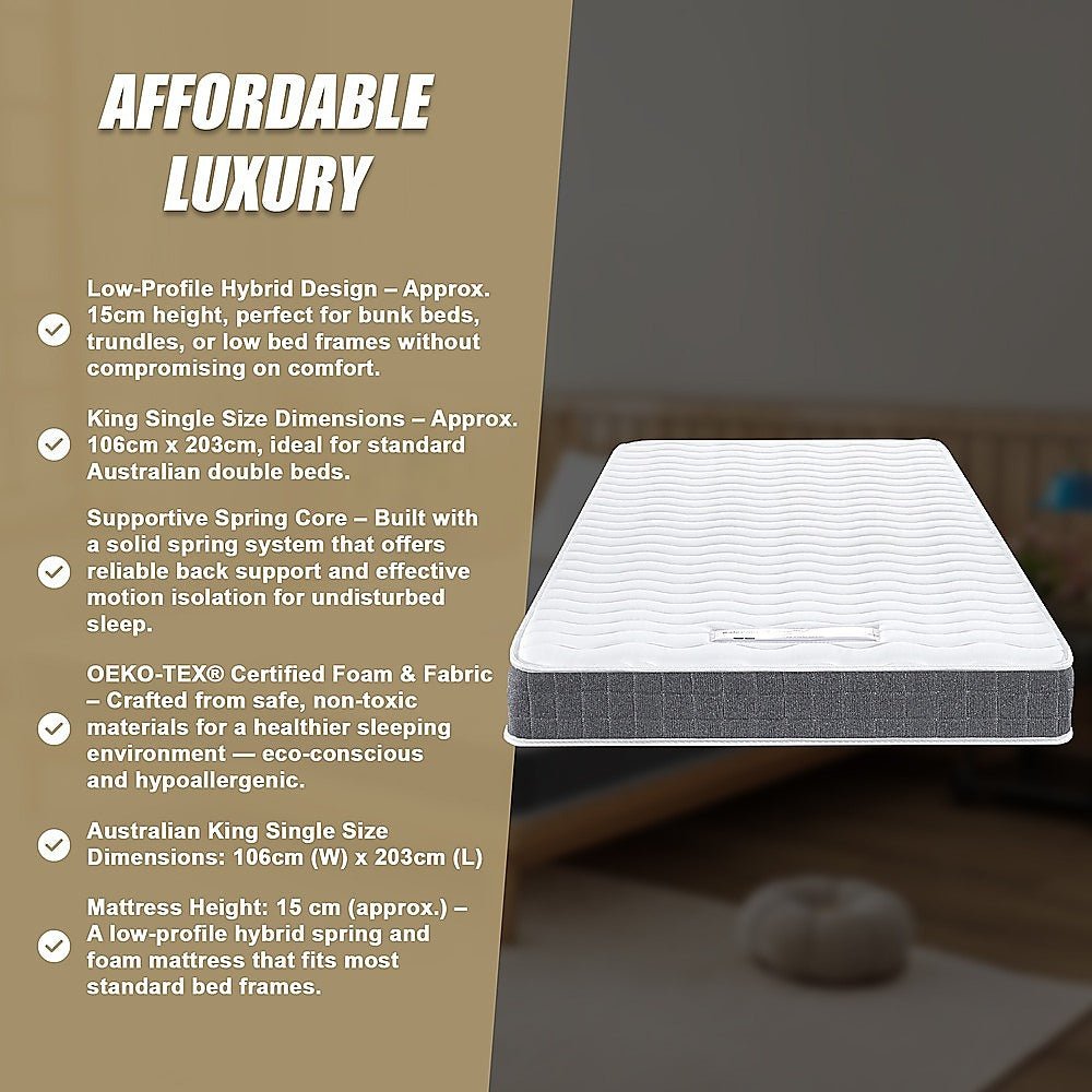 King Single Memory Foam Mattress – OEKO - TEX® Textile & CertiPUR - US® Certified Foam