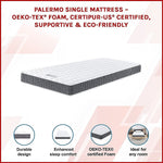 PALERMO Single Memory Foam Mattress - OEKO - TEX® & CertiPUR - US® Certified - 9356516135264 Toy Chest Australia 3