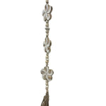 White Flowers W Beads + Tassel Mobile 90cm