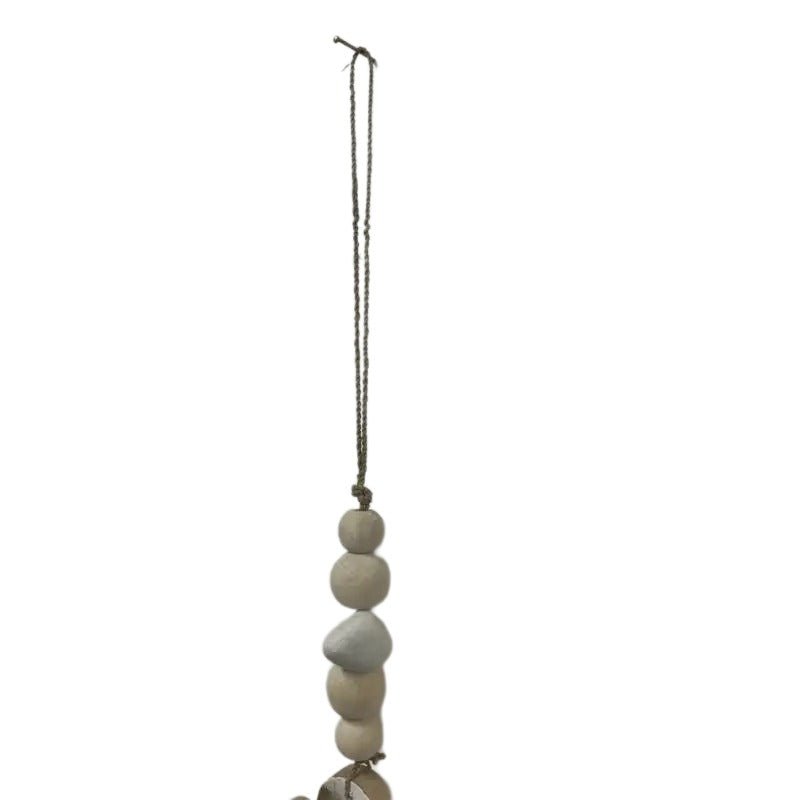 White Flowers W Beads + Tassel Mobile 90cm