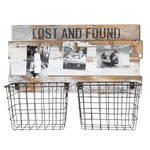 Lost & Found Rustic 2 Baskets w Photo Clips 53cm