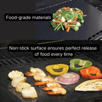 ASMOKE Premium Copper & Black BBQ Grill Mats (2 - Pack) - Non - Stick PTFE Coating, Cooking Mats| Reusable and Easy to Clean