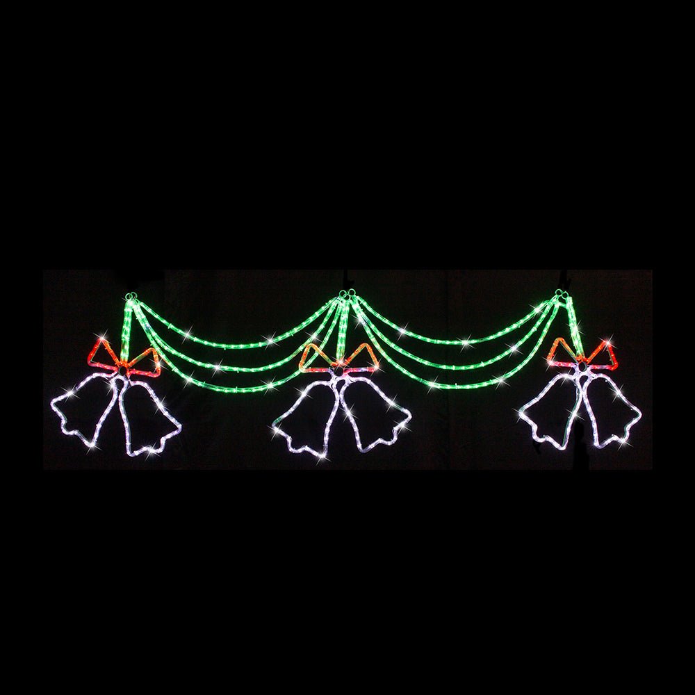 LED Twin Bell Ropelight Red - Green - Wht