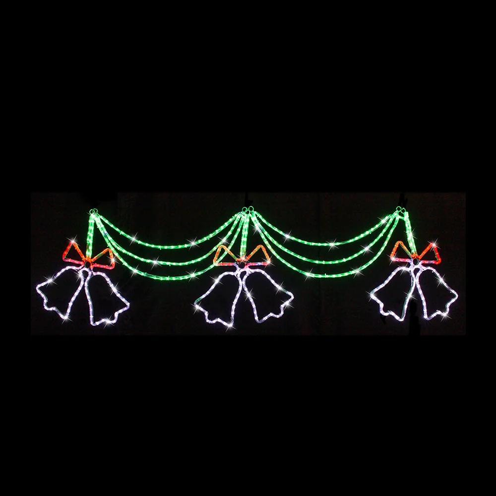 LED Twin Bell Ropelight Red - Green - Wht