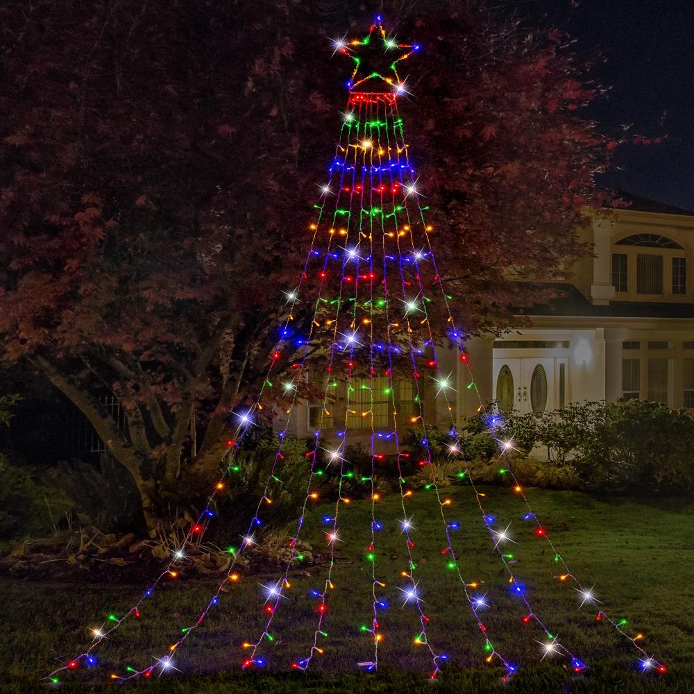 LED Garden Star Cascade 3.5m Multi - Color Lights