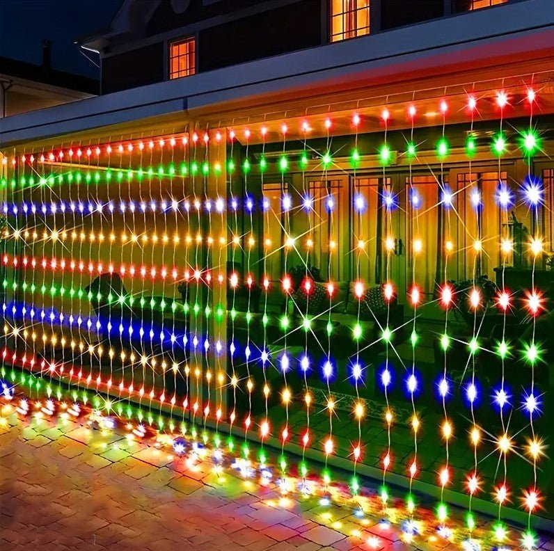 LED Curtain Lights 6mx3m 600 Multi - Color