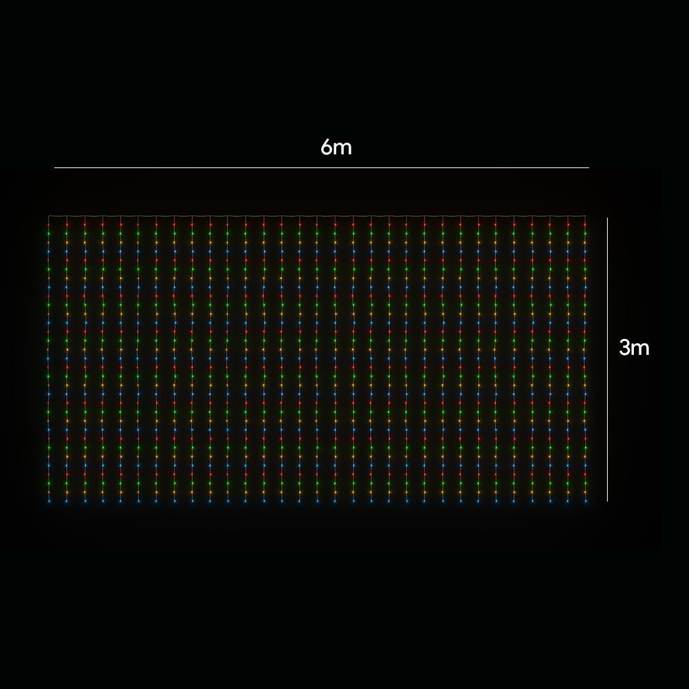 LED Curtain Lights 6mx3m 600 Multi - Color